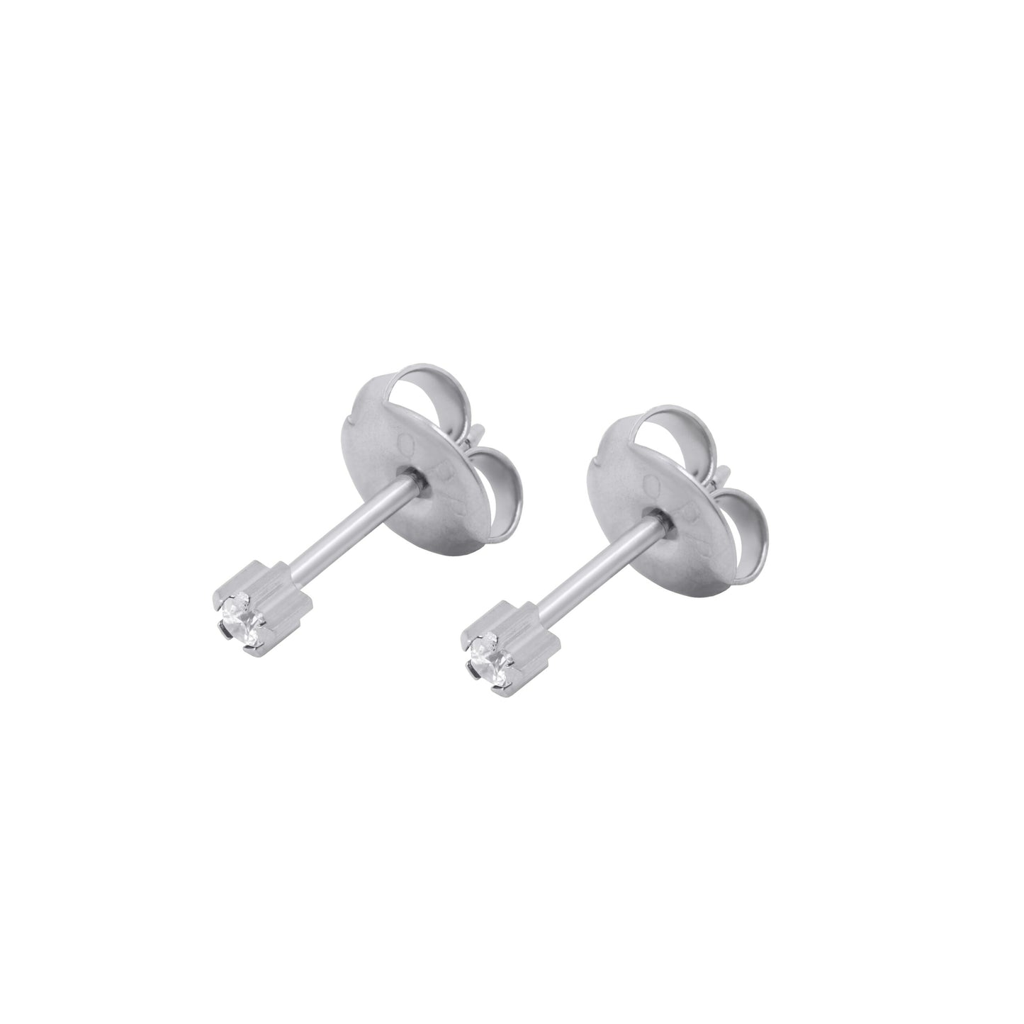 Mini Cubic Zirconia White (Stainless Steel)