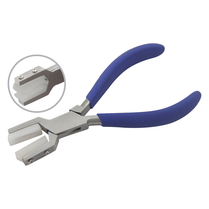 Ring holding plier with nylon jaw