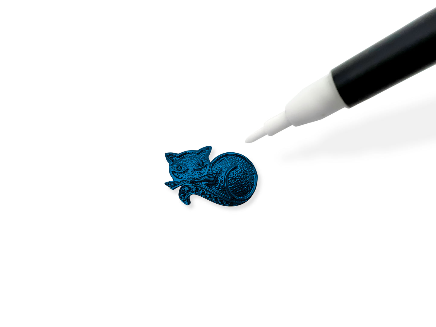 Blue Brilliant Rhodium Pen