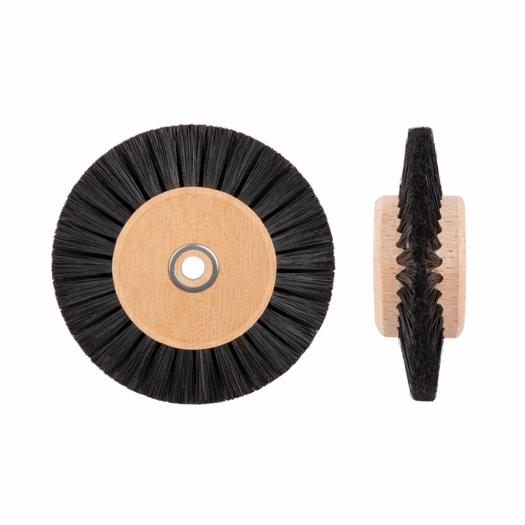Wooden Hub Polishing Wheel Bristle Brush