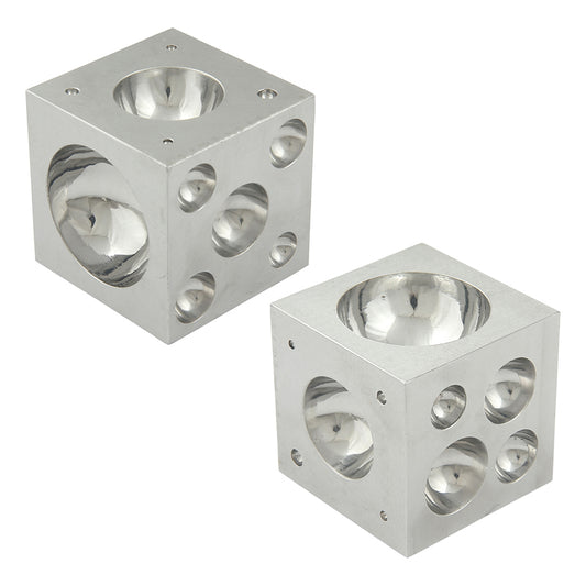 Dapping block 2" x 2" square dapping block. 17 Full half-spheres from 3.2mm to 34.9mm
