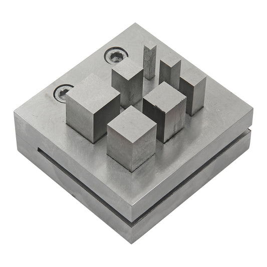 Square disc cutter set of 7. Punch diameters 4mm, 6mm, 8mm, 10mm, 12mm,14mm and 16mm