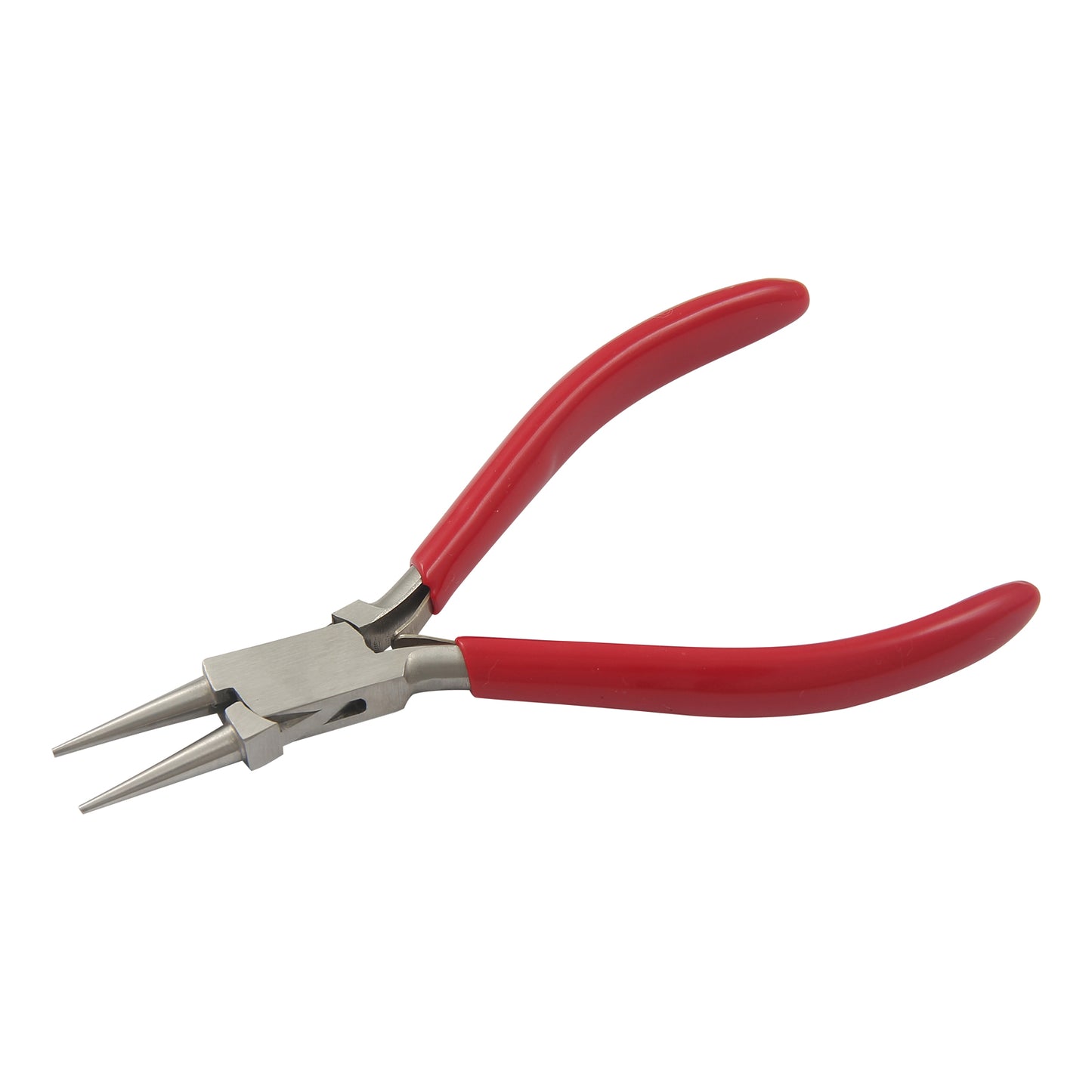 Round Nose Plier, Size 130mm, smooth jaws, with double leaf spring & PVC handles