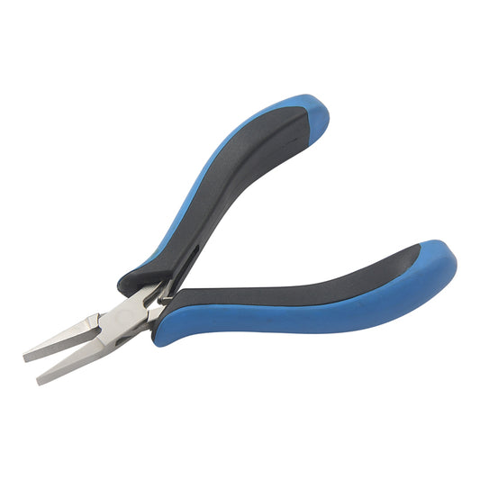 Flat nose plier Size 120mm, smooth jaws, black & blue handles