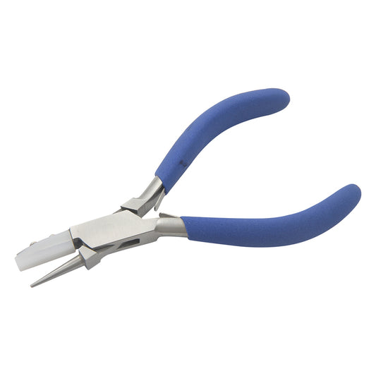 Round & Flat nose plier with nylon jaws Size:125mm, with double leaf spring & foaming handles