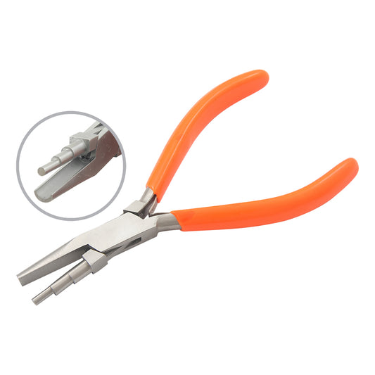 3-step round & chain nose plier steps are 2mm,3mm & 5mm, Size: 140mm with double leaf spring & PVC handles