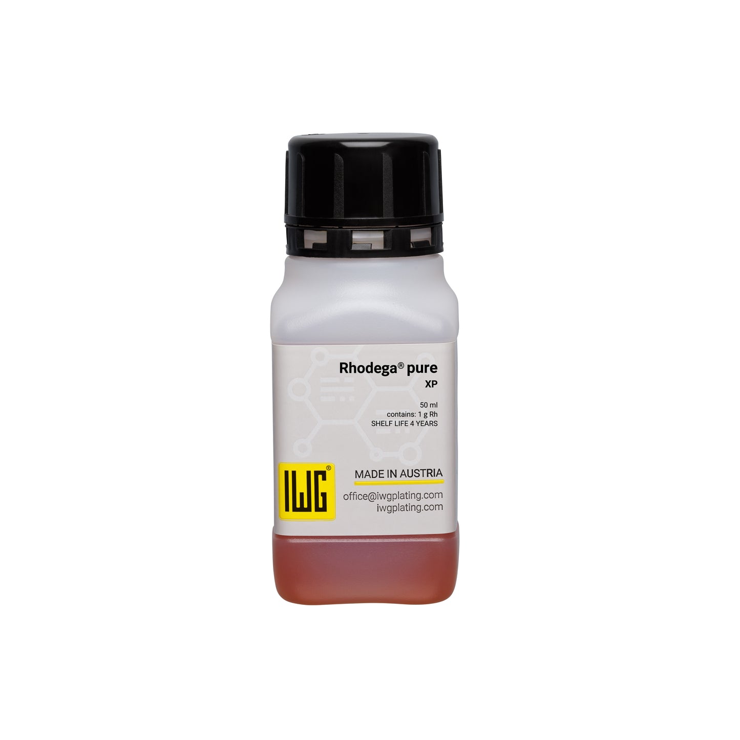 Rhodium Pure White Bath (Dip) Concentrate contains 2gr.Rh/100ml.